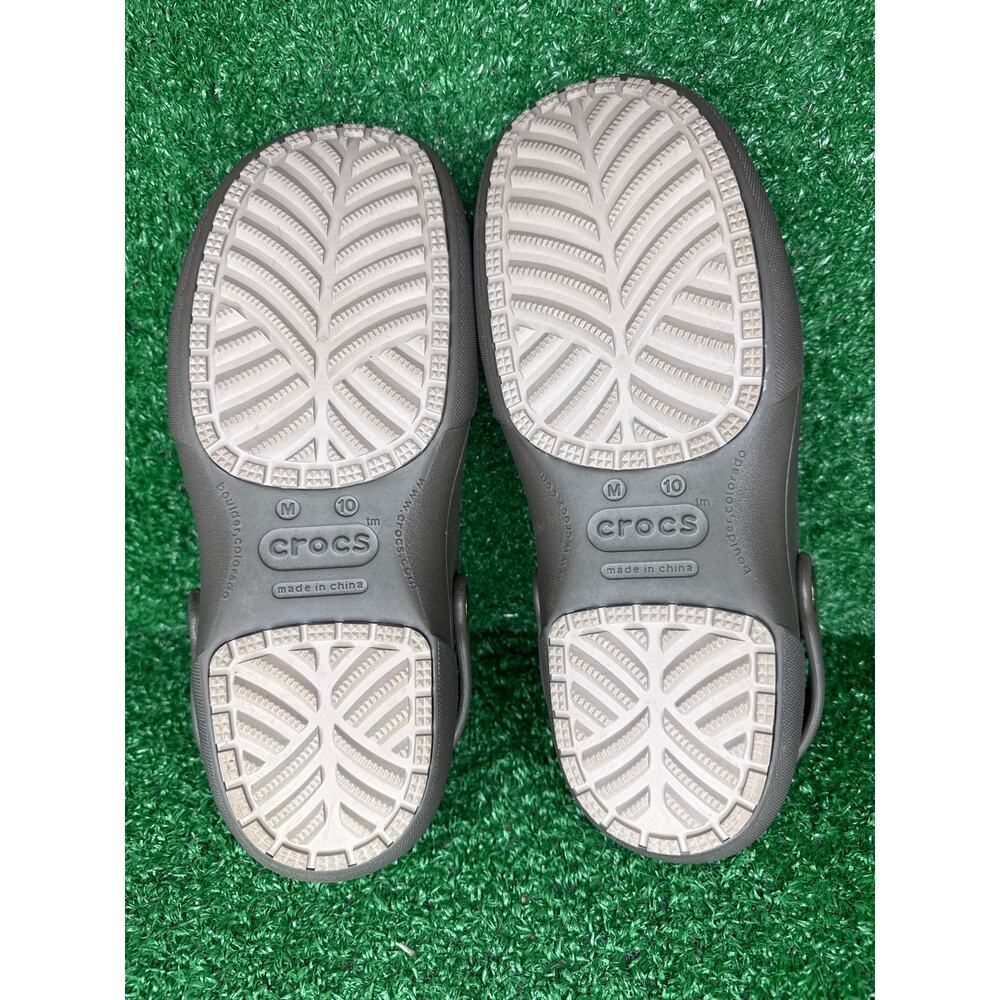 CROCS Mesa Herren Clogs Mens 10 Brown Leather Slip On Shoes Casual Travel - Picture 7 of 8